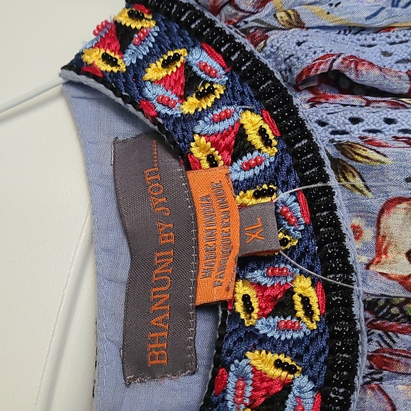 Anthropology brand new Bhanuni by Jyot pale blue floral dress size XL - Picture 2 of 4